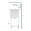 Koolmore 5 in. One compartment Stainless Steel Commercial Sink with Drainboards and Faucet SA151512-15B3FA